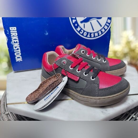 BIRKENSTOCK Kids Astee Leather Supportive ColorBlock Sneaker Shoes Regular Fit - Picture 3 of 15